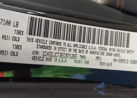 2014 Dodge Durango R/T из США, поврежденный, VIN 1C4SDJCT3EC971265